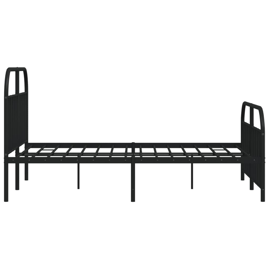 vidaXL Metal Bed Frame without Mattress with Footboard Black 72"x83.9"