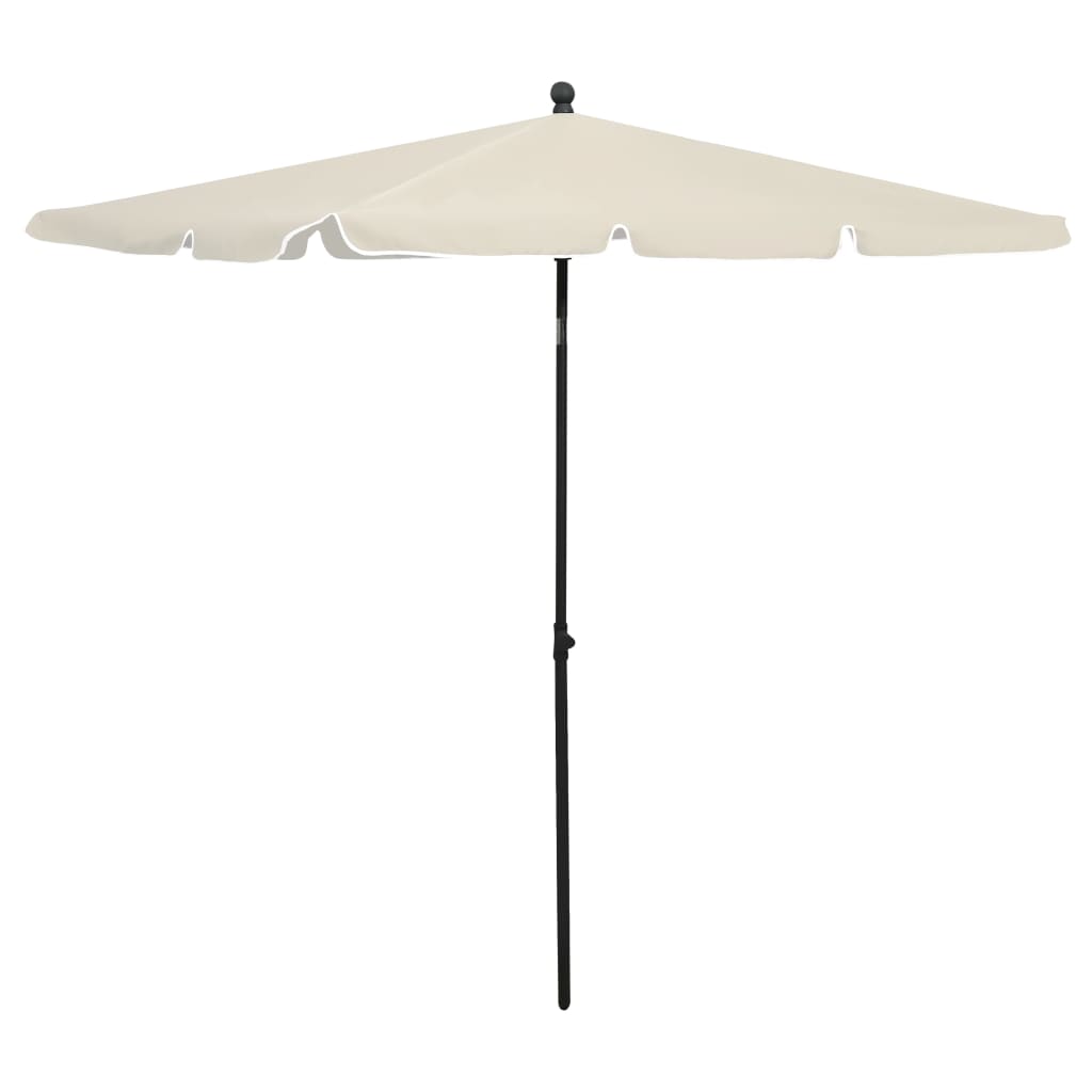 vidaXL Garden Parasol with Pole 82.7"x55.1" Sand