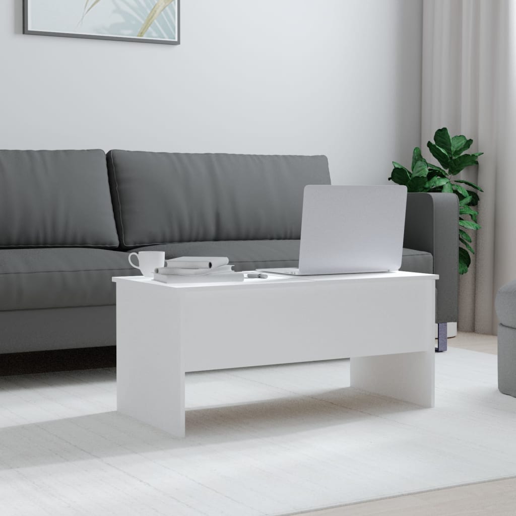 vidaXL Coffee Table White 40.2"x19.9"x18.3" Engineered Wood