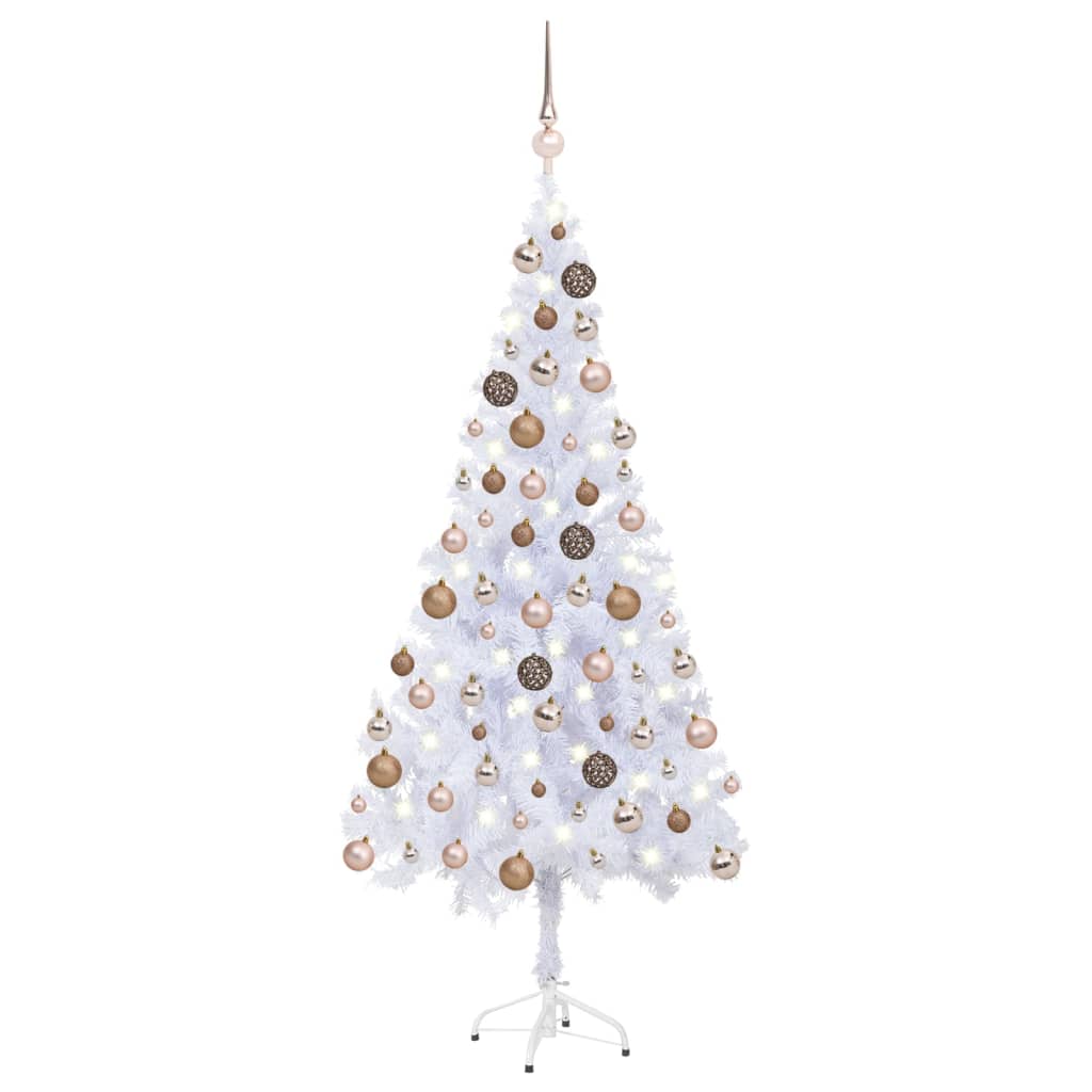 vidaXL Artificial Pre-lit Christmas Tree with Ball Set 70.9" 620 Branches