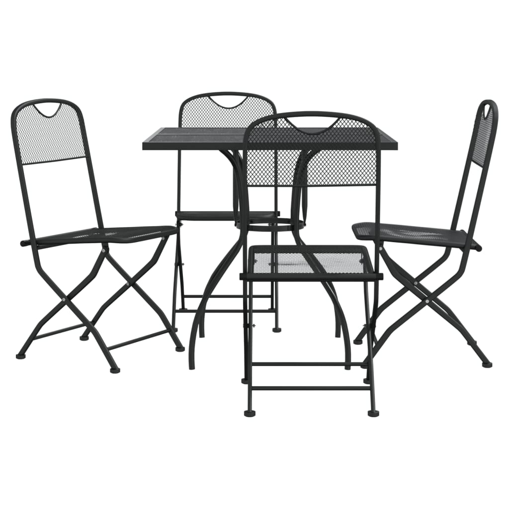 vidaXL 5 Piece Patio Dining Set Anthracite Metal Mesh