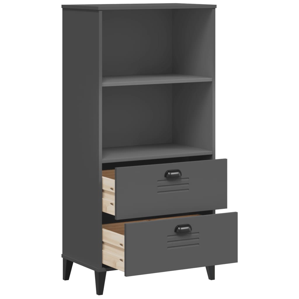 vidaXL Bookcase VIKEN Anthracite Gray 23.6"x13.8"x48.4" Engineered Wood