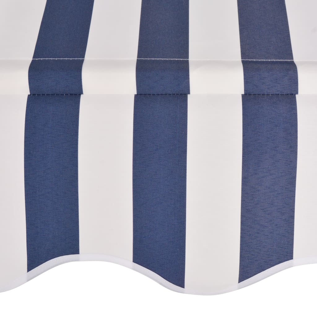 vidaXL Manual Retractable Awning 39.4" Blue and White Stripes