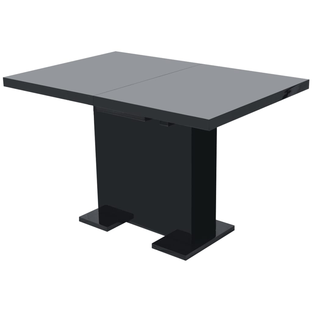 vidaXL Extendable Dining Table High Gloss Black