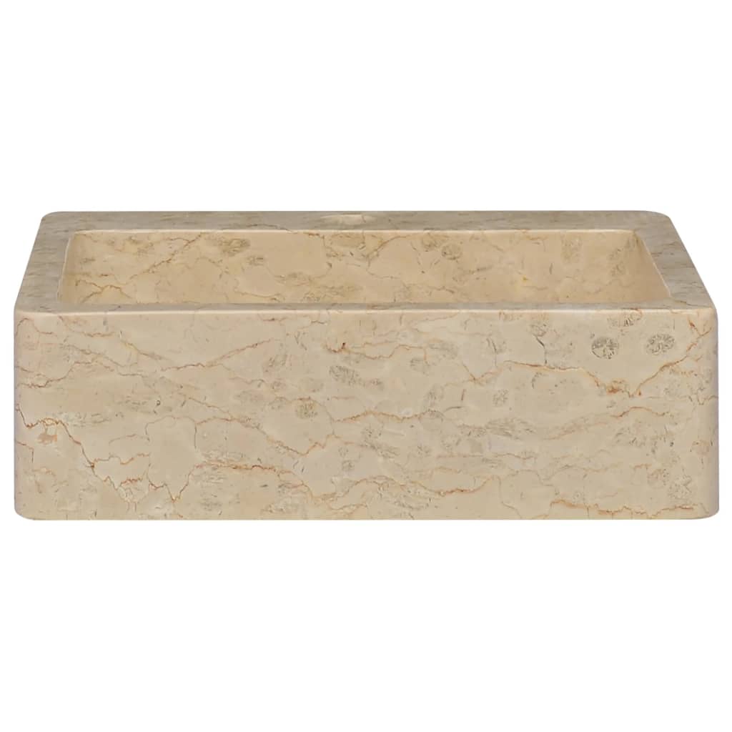 vidaXL Sink Cream 15.7"x15.7"x4.7" Marble