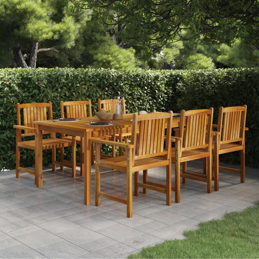 vidaXL 7 Piece Patio Dining Set Solid Wood Acacia