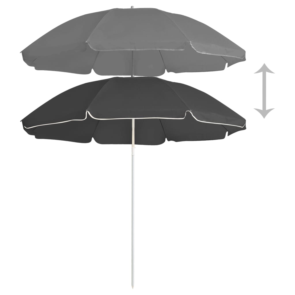 vidaXL Garden Parasol with Steel Pole Anthracite 70.9"