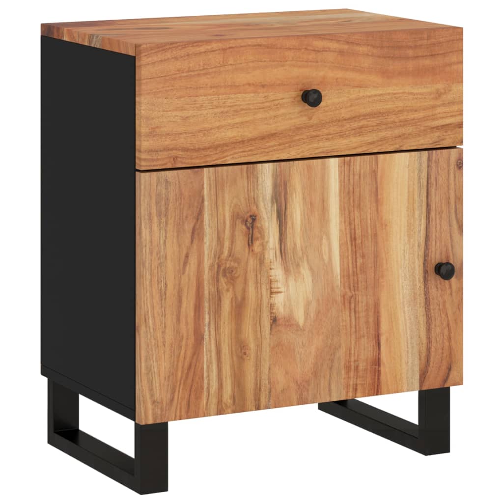 vidaXL Bedside Cabinet 19.7"x13"x23.6" Solid Wood Acacia&Engineered Wood