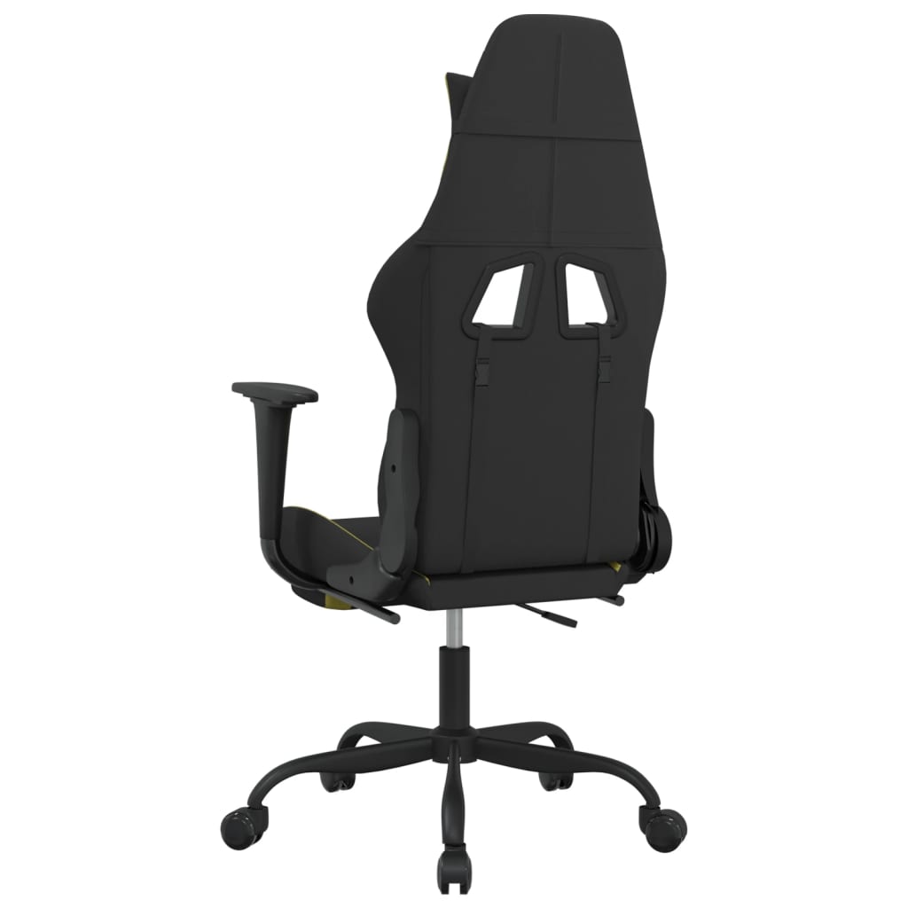 vidaXL Gaming Chair with Footrest Black and Light Green Fabric