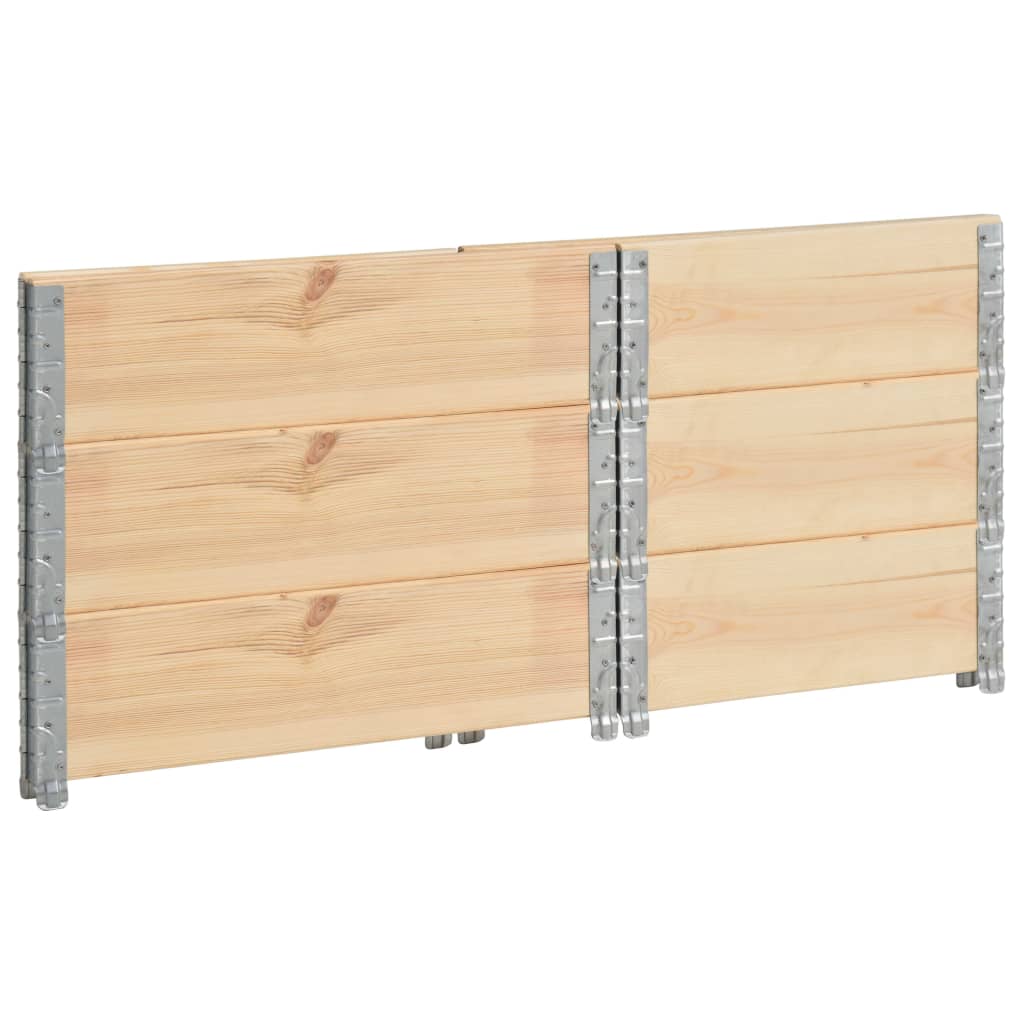 vidaXL Pallet Collars 3 pcs 23.6"x31.5" Solid Pine Wood