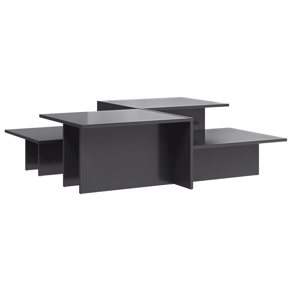 vidaXL Coffee Tables 2 pcs High Gloss Gray Engineered Wood