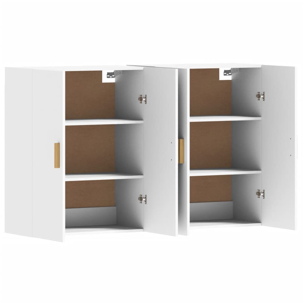 vidaXL Wall Mounted Cabinets 2 pcs White Engineered Wood