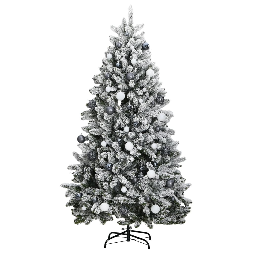 vidaXL Artificial Hinged Christmas Tree 300 LEDs & Ball Set 70.9"