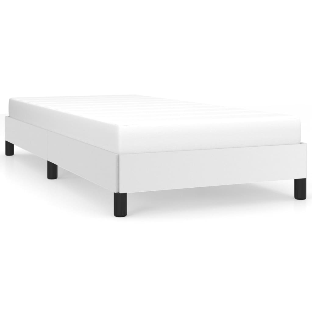 vidaXL Bed Frame White 39.4"x79.9" Twin XL Faux Leather