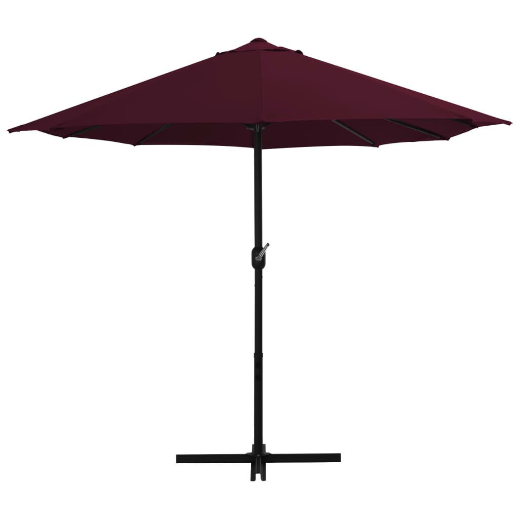 vidaXL Garden Parasol with Aluminum Pole 181.1"x106.3" Bordeaux Red