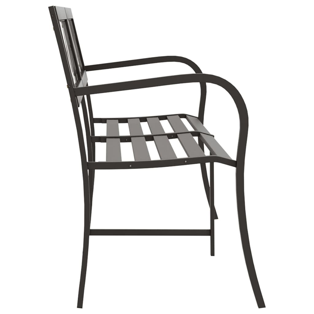 vidaXL Twin Patio Bench 96.9" Black Steel