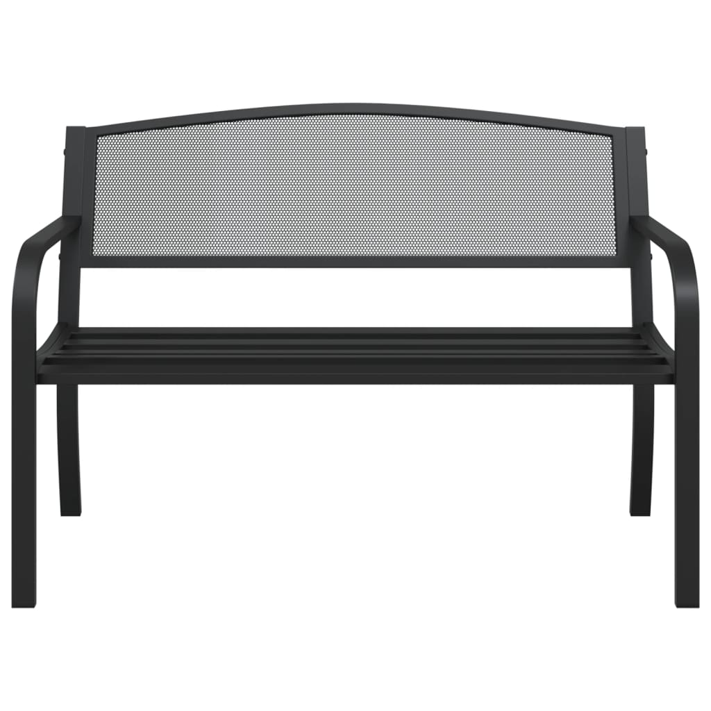 vidaXL Patio Bench 46.9" Black Steel