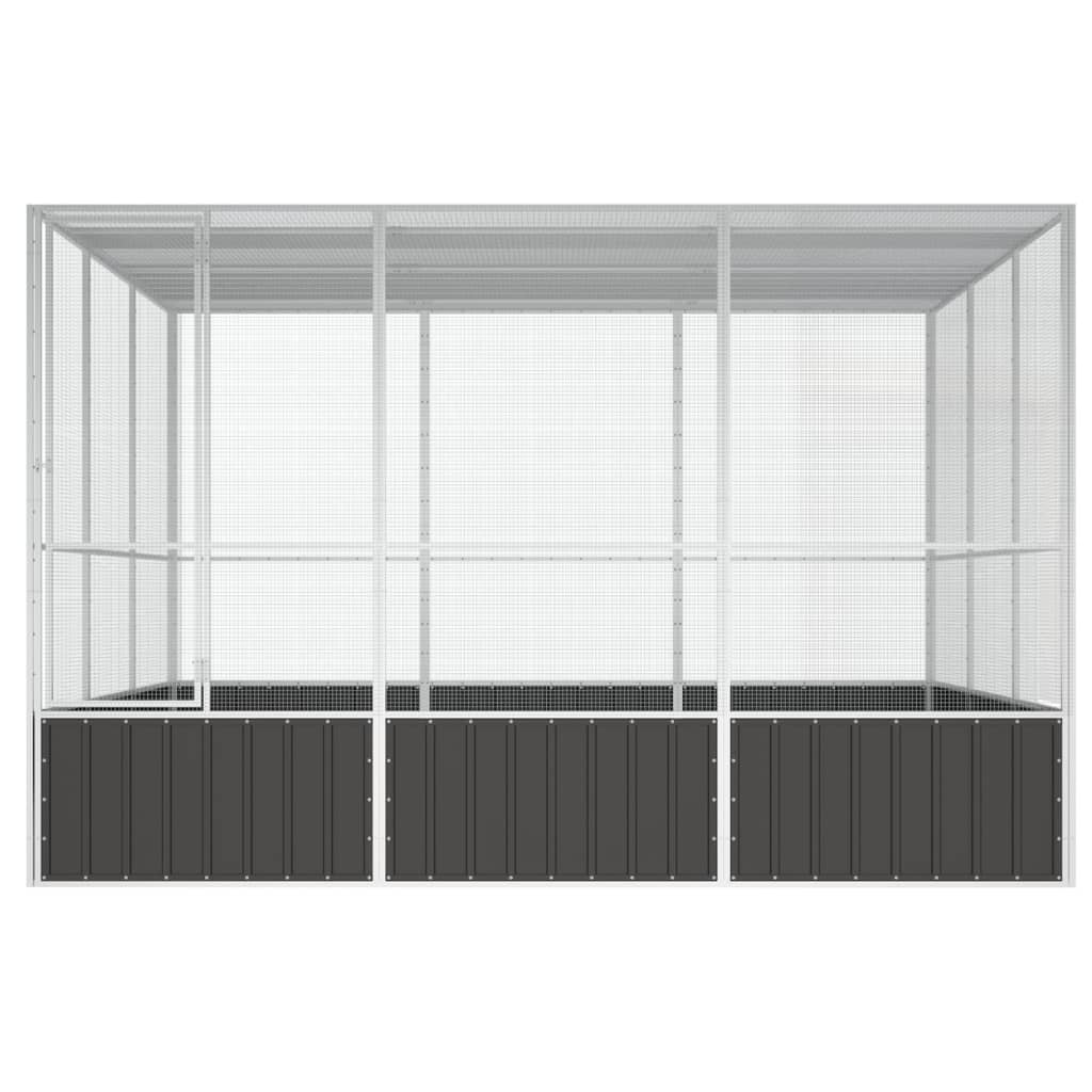 vidaXL Bird Cage Anthracite 119.1"x127.8"x83.3" Galvanized Steel