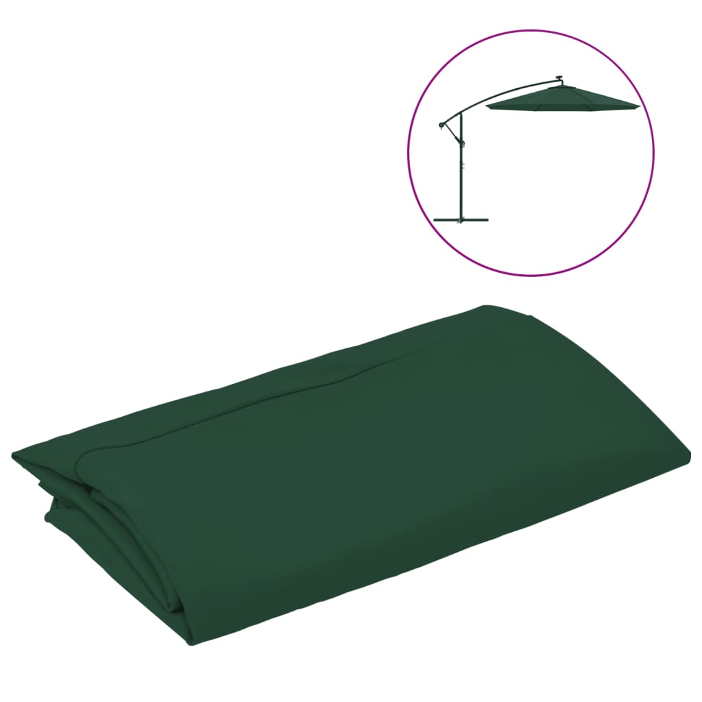 vidaXL Replacement Fabric for Cantilever Umbrella Green 137.8"