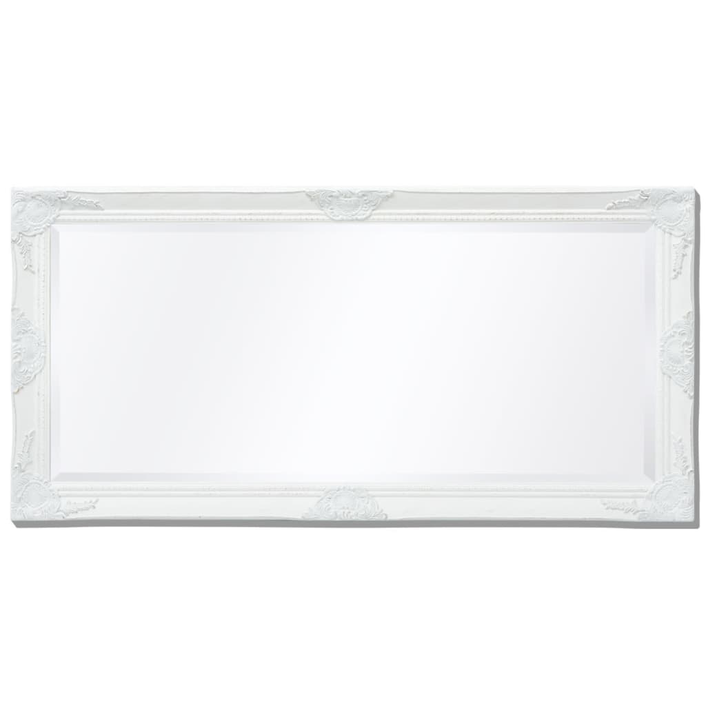 vidaXL Wall Mirror Baroque Style 47.2"x23.6" White