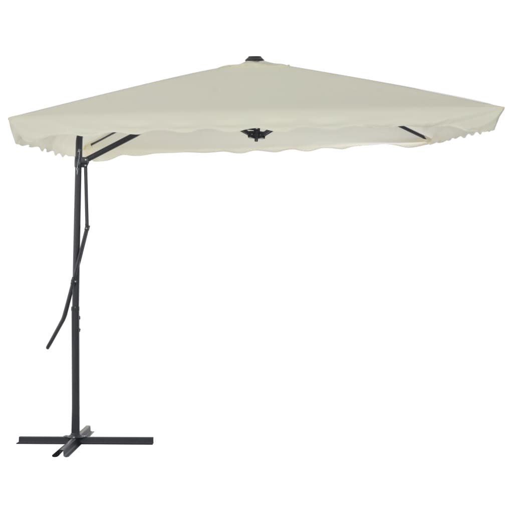 vidaXL Garden Parasol with Steel Pole 98.4"x98.4" Sand