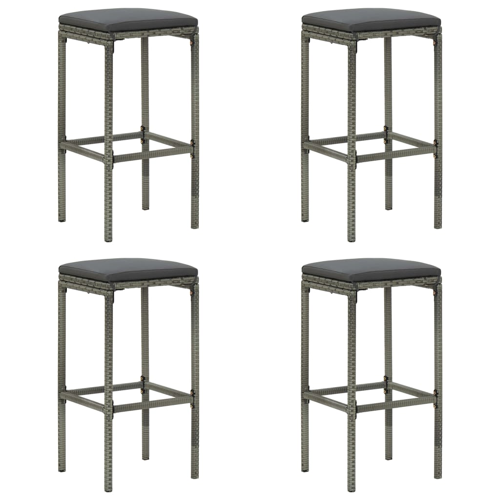 vidaXL 5 Piece Patio Bar Set with Cushions Gray