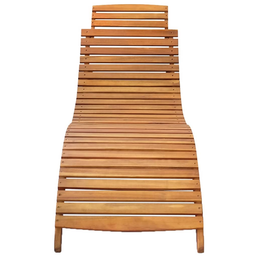 vidaXL Patio Sun Lounger with Cushion Solid Acacia Wood