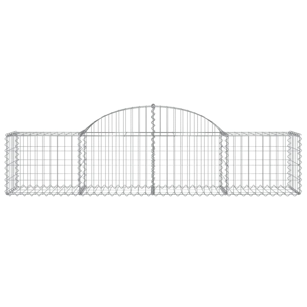 vidaXL Arched Gabion Baskets 9 pcs 78.7"x19.7"x15.7"/23.6" Galvanized Iron