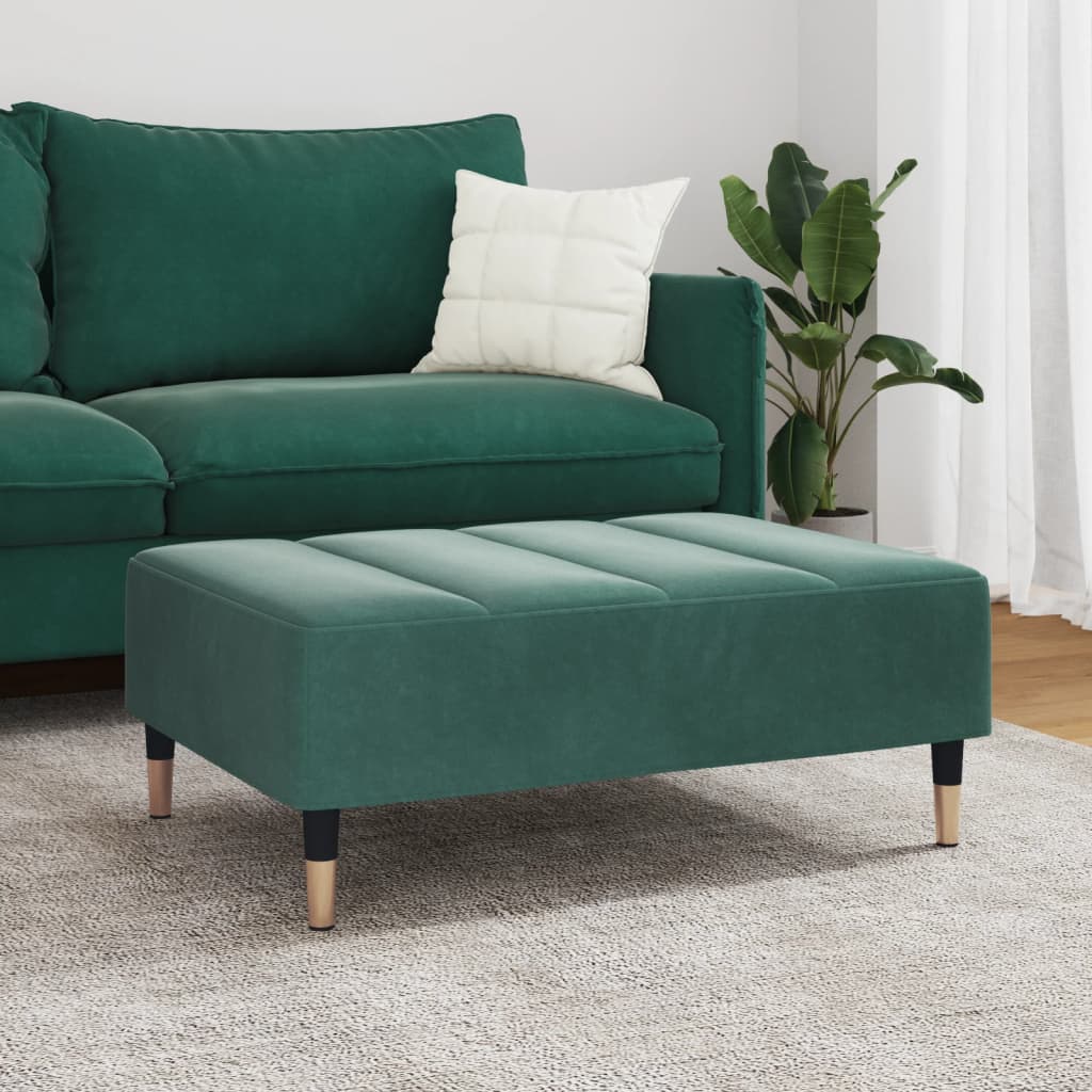 vidaXL Footstool Dark Green 30.3"x21.7"x12.2" Velvet