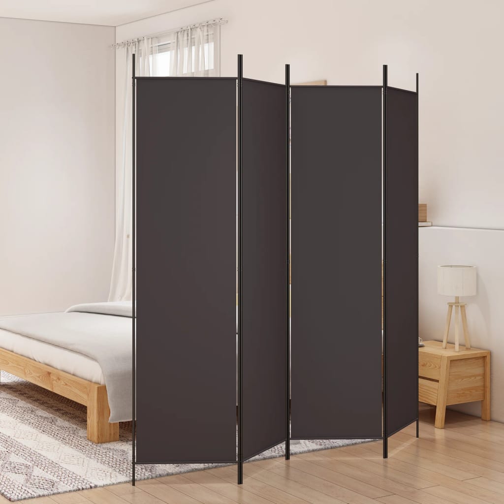 vidaXL 4-Panel Room Divider Brown 78.7"x78.7" Fabric