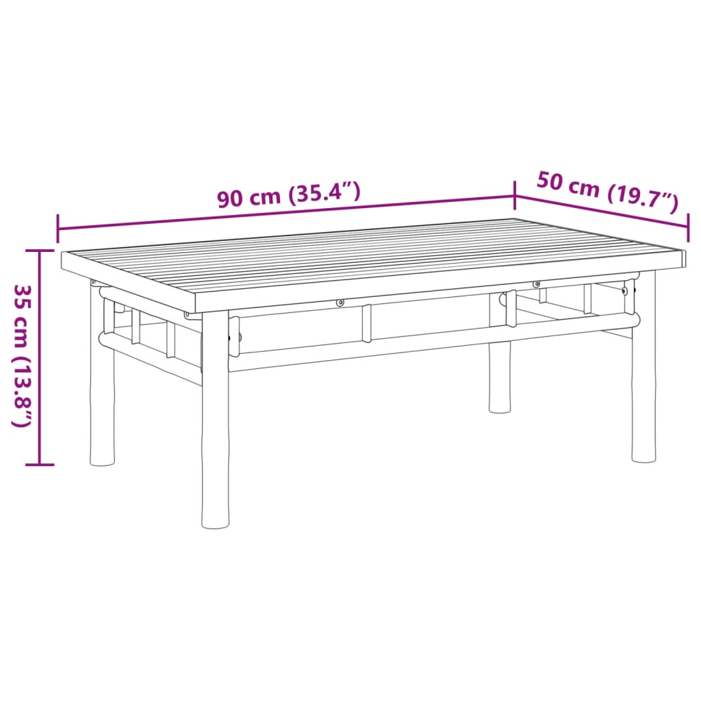 vidaXL Coffee Table 35.4"x19.7"x13.8" Bamboo