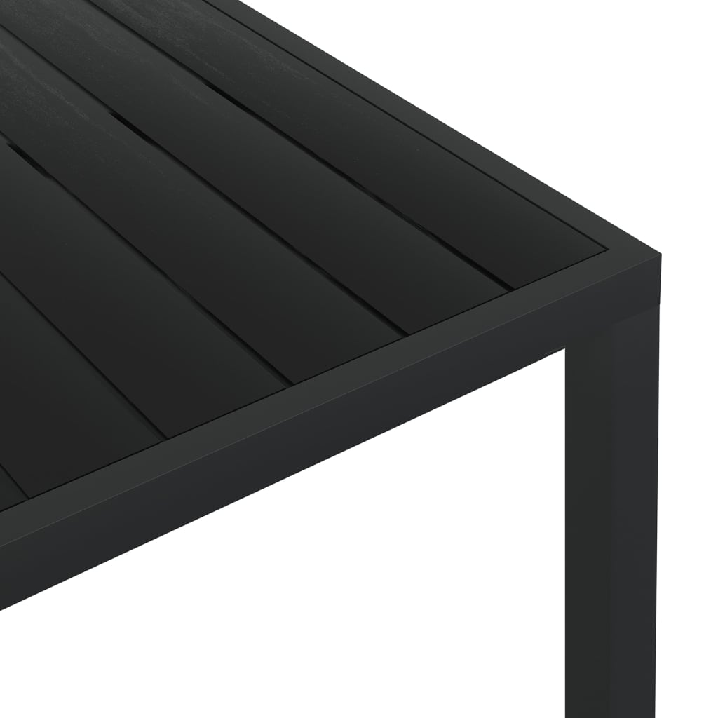 vidaXL Patio Table Black 72.8"x35.4"x29.1" Aluminum and WPC