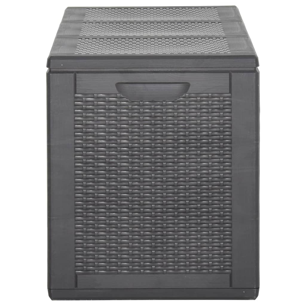 vidaXL Patio Storage Box 71.3 gal Black PP Rattan