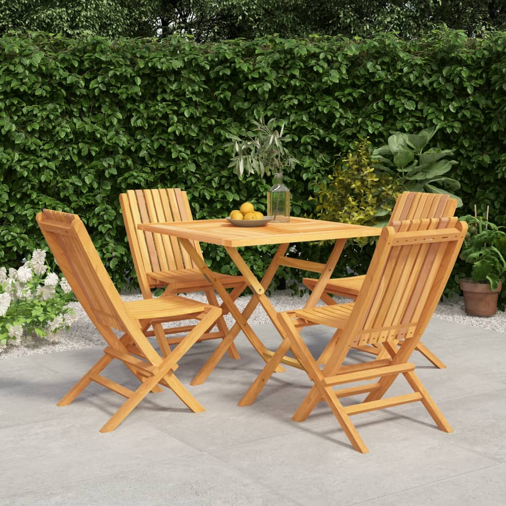 vidaXL 5 Piece Patio Dining Set Solid Wood Teak