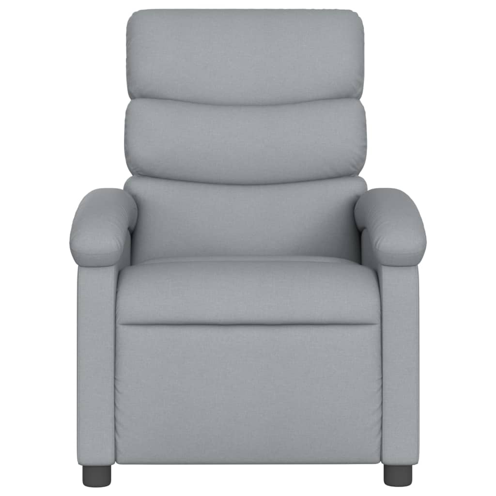 vidaXL Massage Recliner Chair Light Gray Fabric