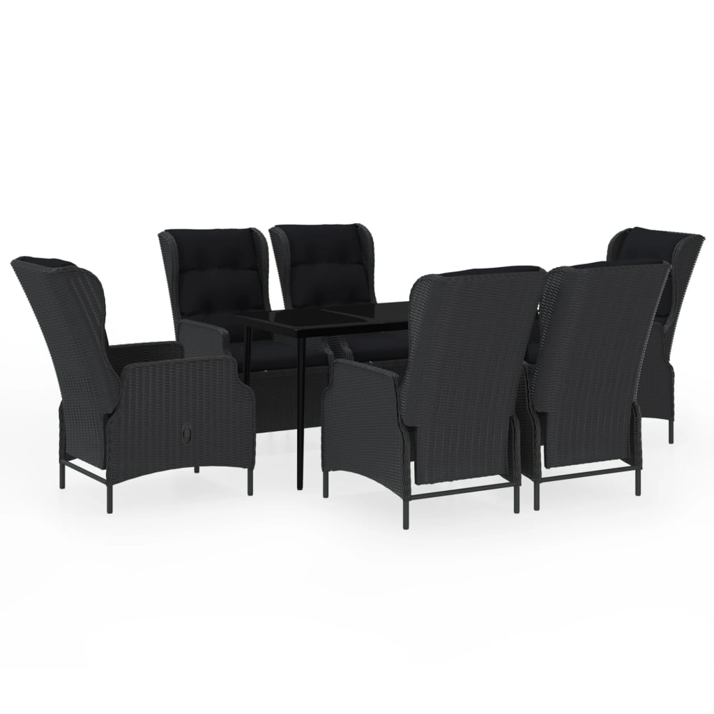 vidaXL 7 Piece Patio Dining Set Dark Gray