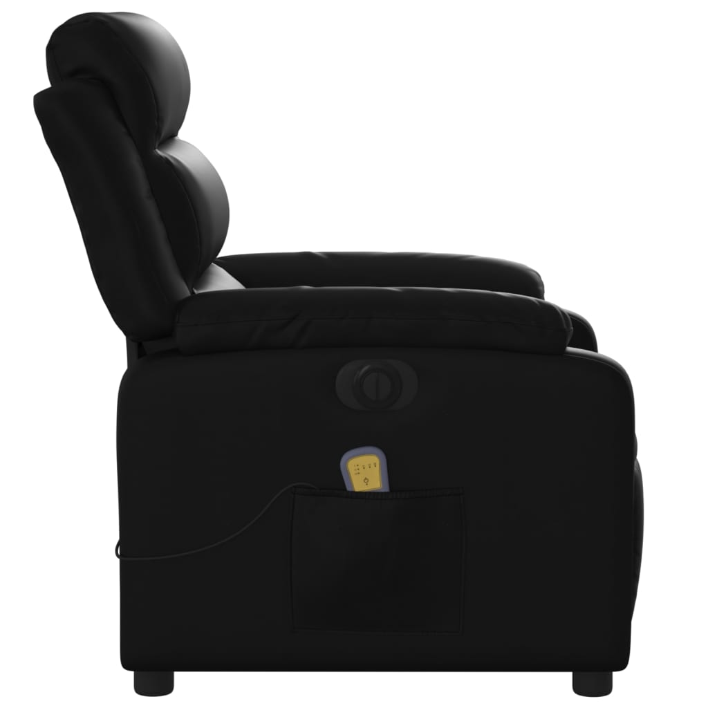 vidaXL Electric Massage Recliner Chair Black Faux Leather