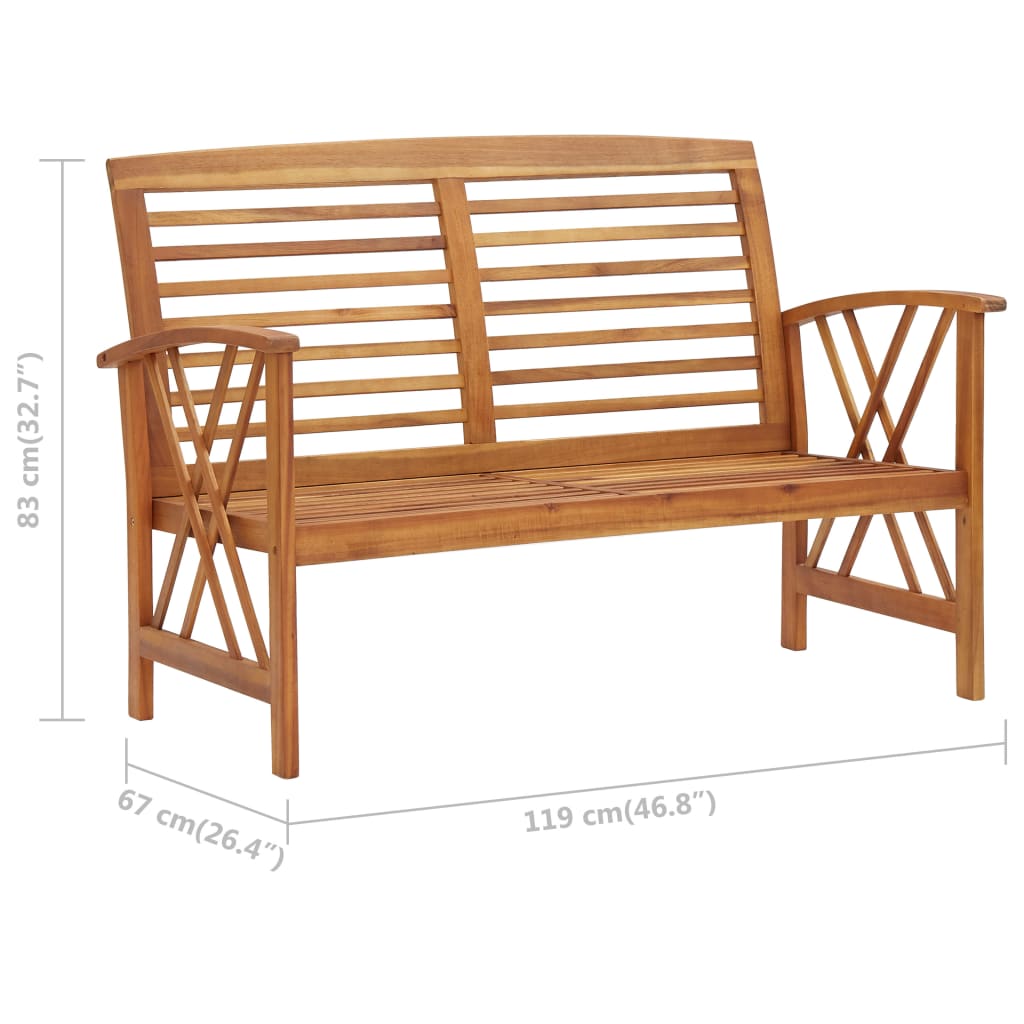 vidaXL Patio Bench 46.9" Solid Acacia Wood