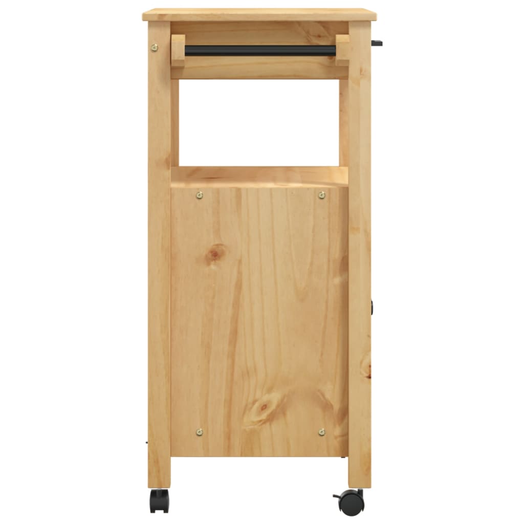 vidaXL Kitchen Trolley MONZA 23.6"x15.7"x35.4" Solid Wood Pine