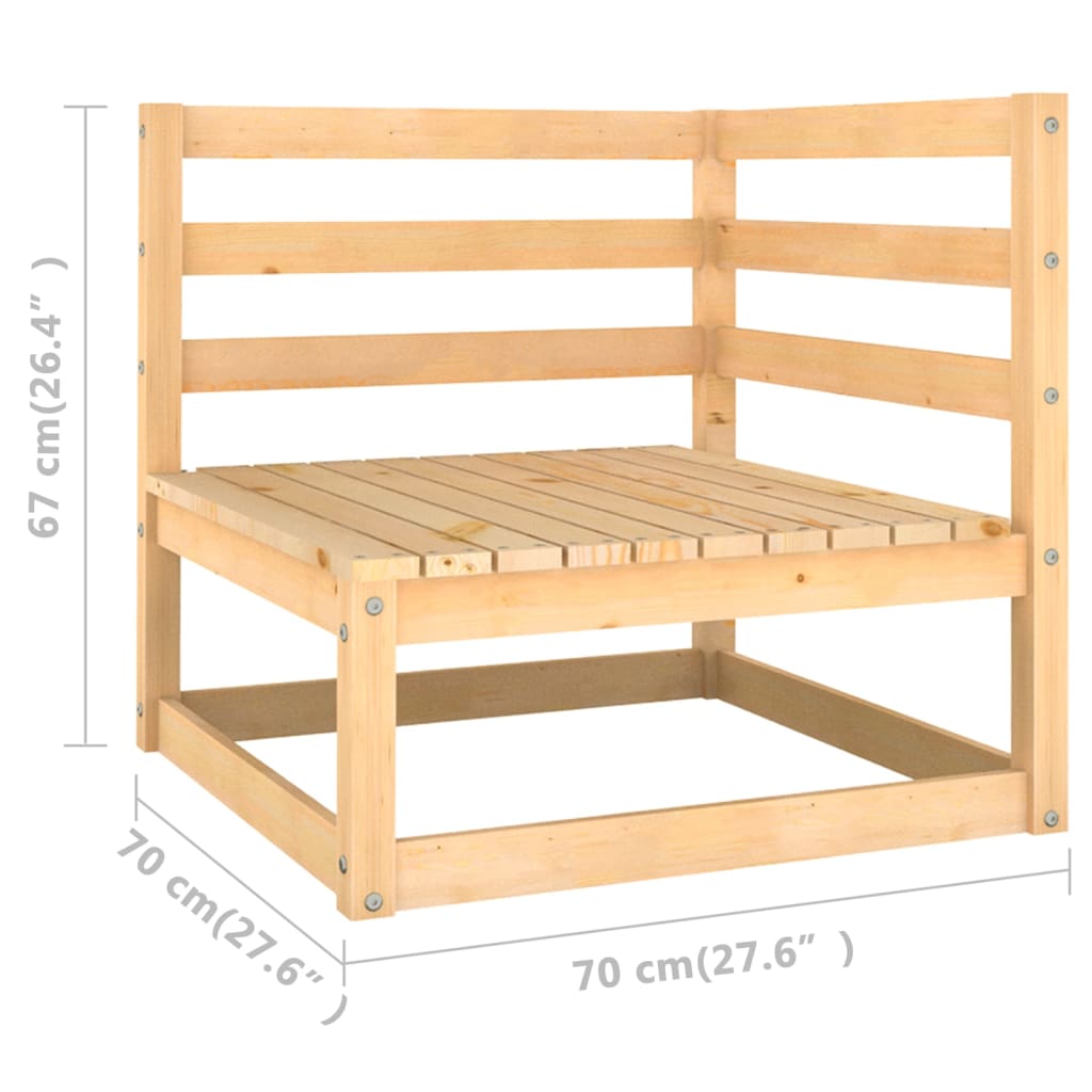 vidaXL 4 Piece Patio Lounge Set with Cushions Solid Wood Pine