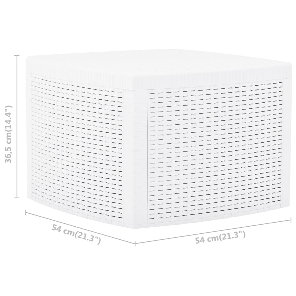 vidaXL Side Table White 21.3"x21.3"x14.4" Plastic