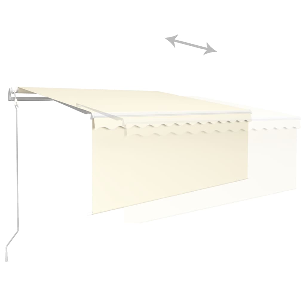 vidaXL Automatic Retractable Awning with Blind 9.8'x8.2' Cream