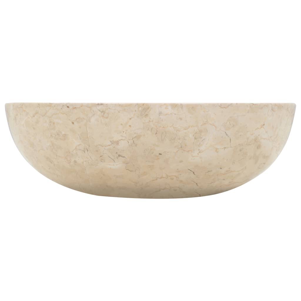 vidaXL Sink 15.7"x4.7" Marble Cream