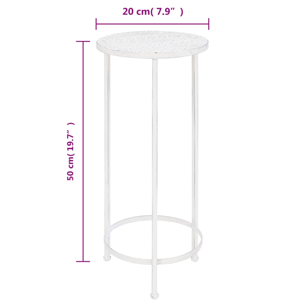 vidaXL Plant Stand Set 3 Pieces Vintage Style Metal Antique White