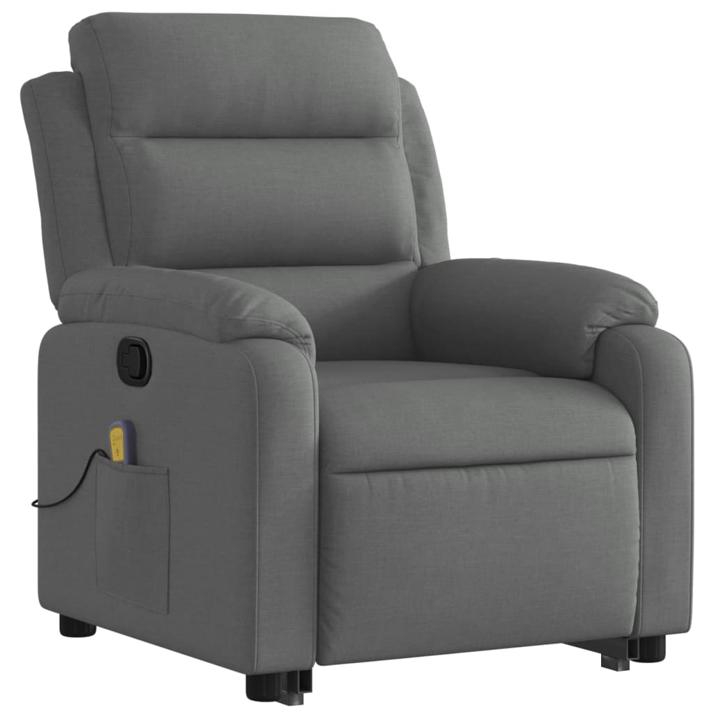 vidaXL Stand up Massage Recliner Chair Dark Gray Fabric