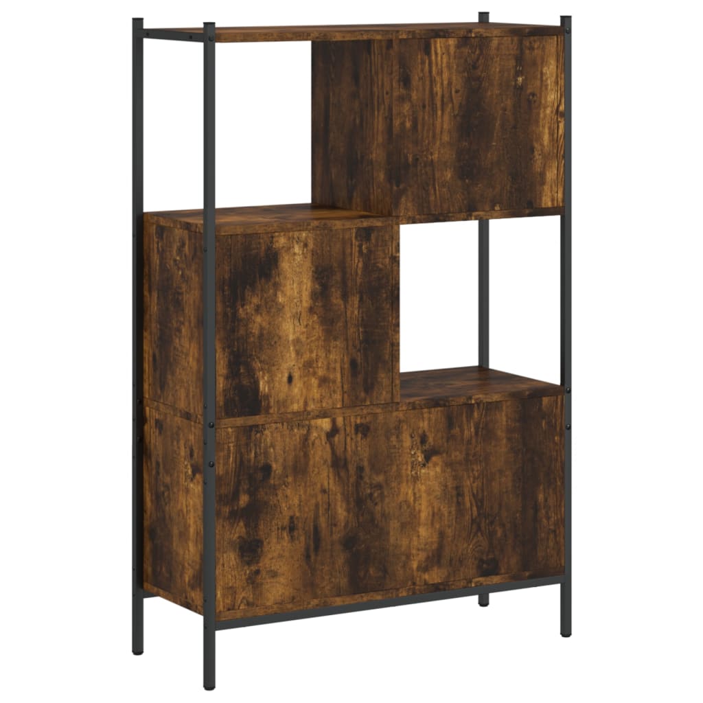 vidaXL Bookcase Smoked Oak 28.3"x11"x42.9" Engineered Wood