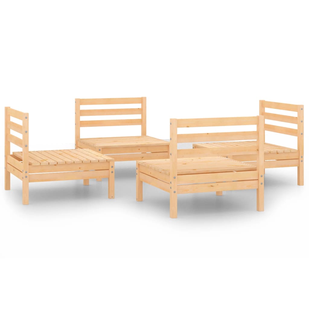 vidaXL 4 Piece Patio Lounge Set Solid Pinewood