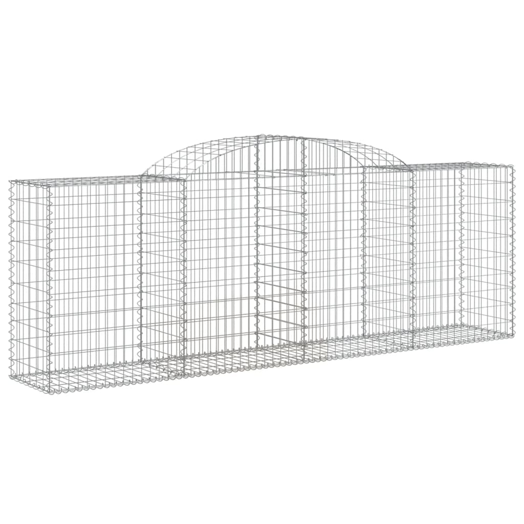 vidaXL Arched Gabion Baskets 2 pcs 118.1"x19.7"x39.4"/47.2" Galvanized Iron