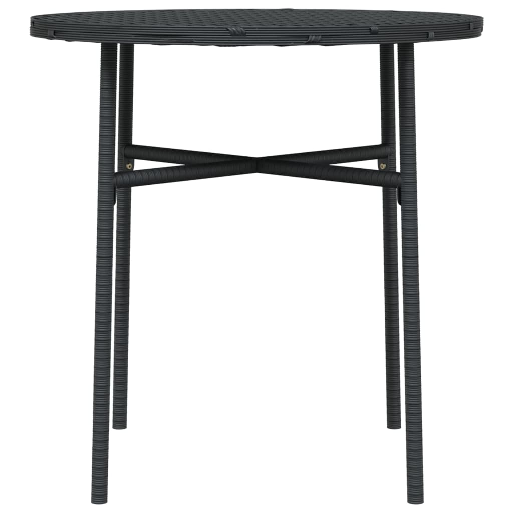 vidaXL Tea Table Black 17.7" Poly Rattan