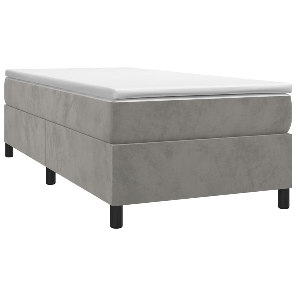 vidaXL Bed Frame Light Gray 39.4"x79.9" Twin XL Velvet